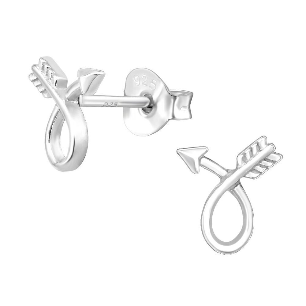 Sterling Silver Bent Arrow Stud Earrings 7mm